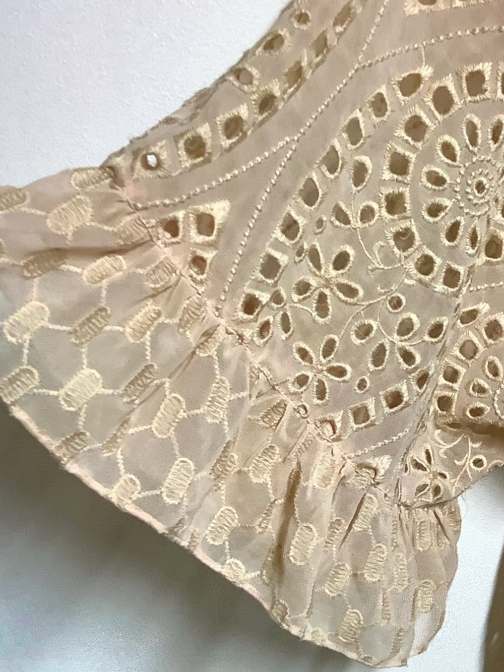 New Anthropologie Akemi+Kin Eyelet Blush Pink Swing Babydoll Style Dress Sz 4 - Picture 6 of 8